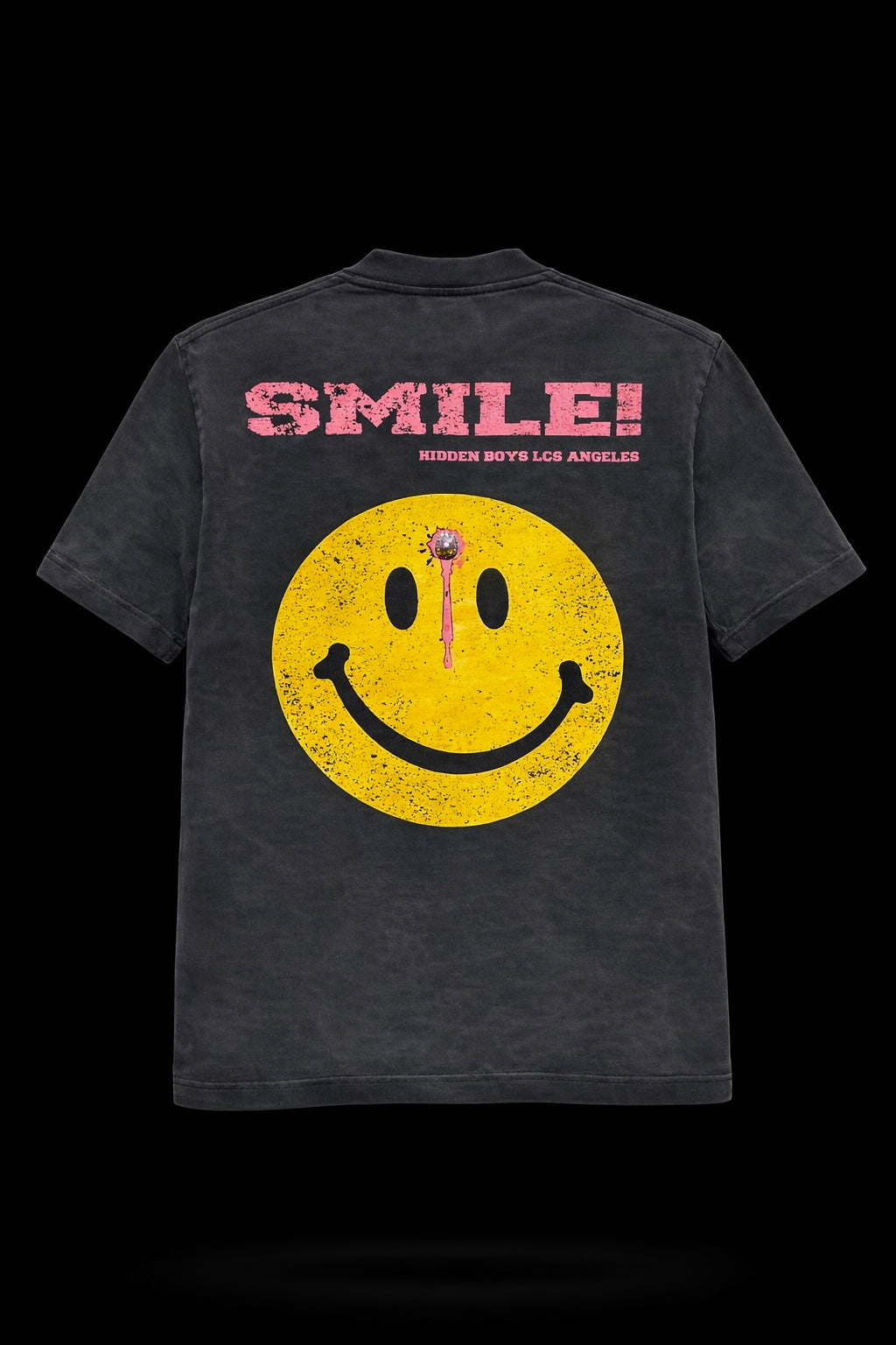 “SMILE” Dark Grey HB Tee-Shirt