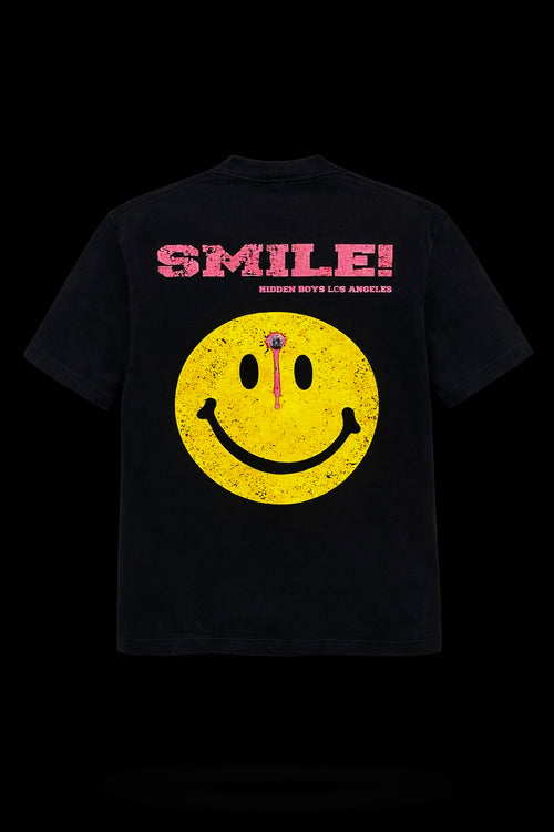 “SMILE” Black HB Tee-Shirt