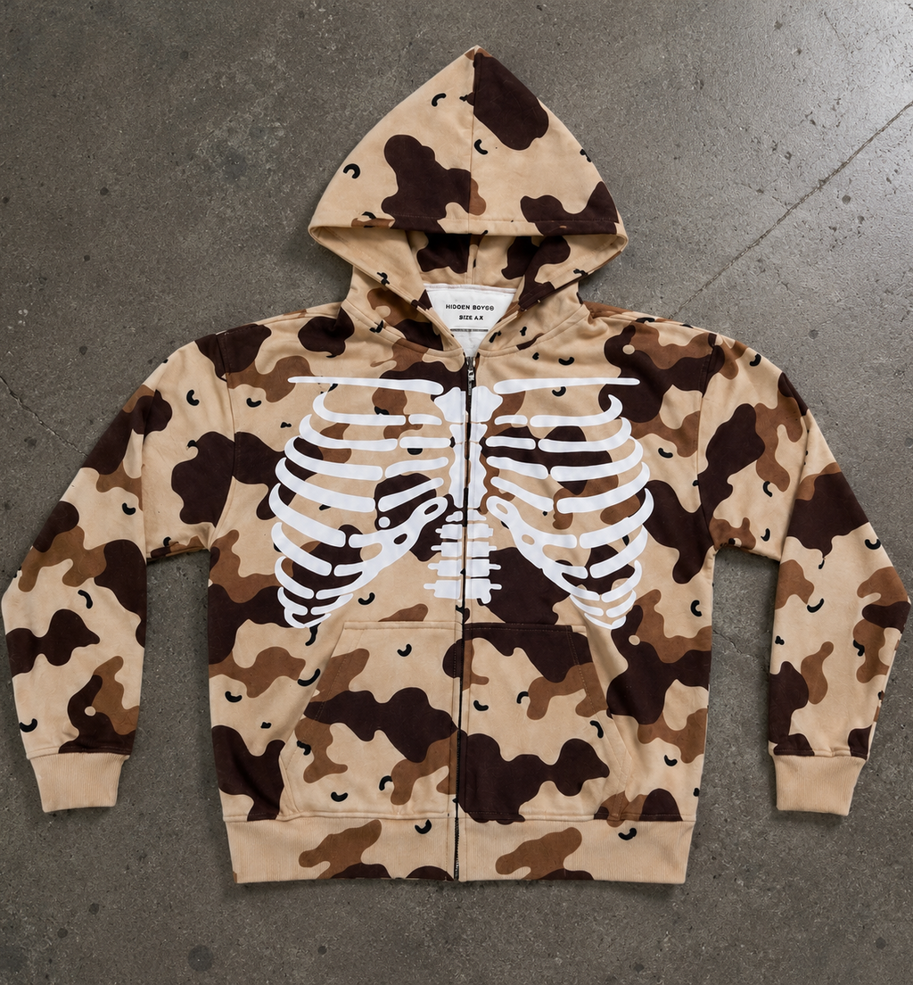 HB Camo Skeleton Zip Up